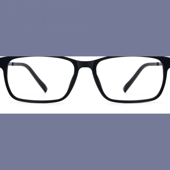 Handoer Unisex Full Rim Square Tr 90 Titanium 2 Size Reading Glasses 29198 - 2091 Black / +300