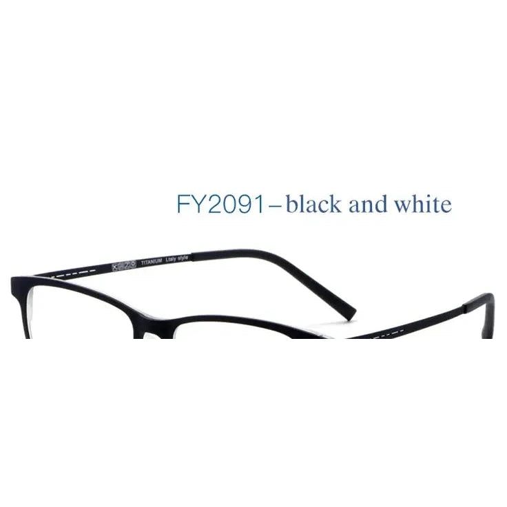 Handoer Unisex Full Rim Square Tr 90 Titanium 2 Size Reading Glasses 29198 - 2091 Black White / +300