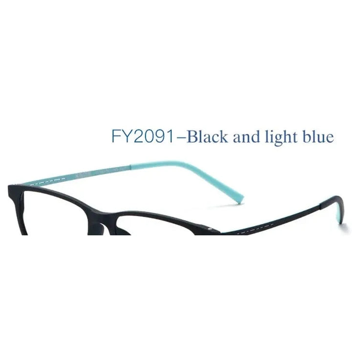 Handoer Unisex Full Rim Square Tr 90 Titanium 2 Size Reading Glasses 29198 - 2091 Light Blue / +125