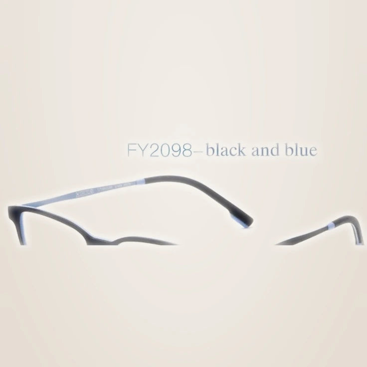 Handoer Unisex Full Rim Square Tr 90 Titanium 2 Size Reading Glasses 29198 - 2098Black Blue / +300