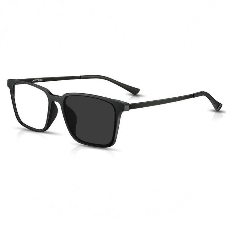 Handoer Unisex Full Rim Square Tr 90 Titanium Hyperopic +350 to +600 Photochromic Reading Glasses 9822-1 - +350 / BLACK PHOTO