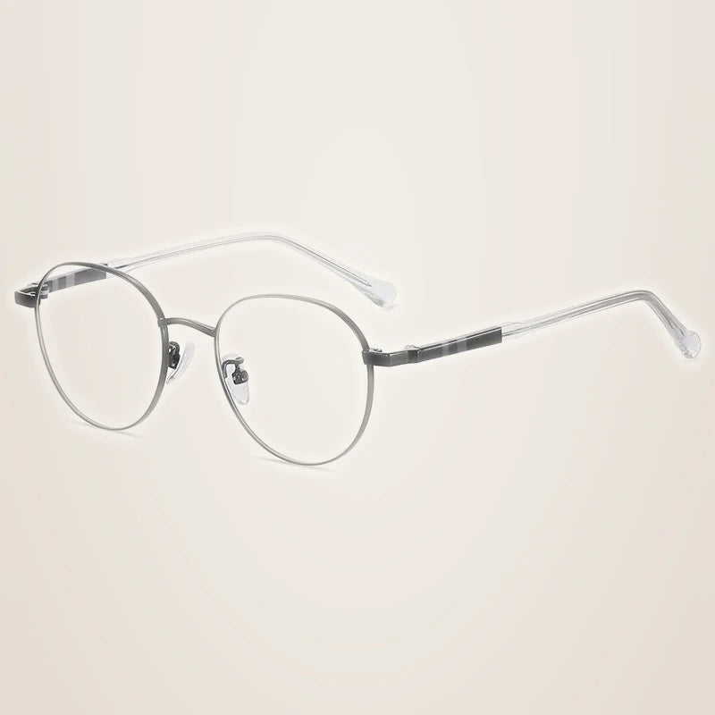 Handoer Women's Full Rim Flat Top Oval Alloy Eyeglasses 41922 - black