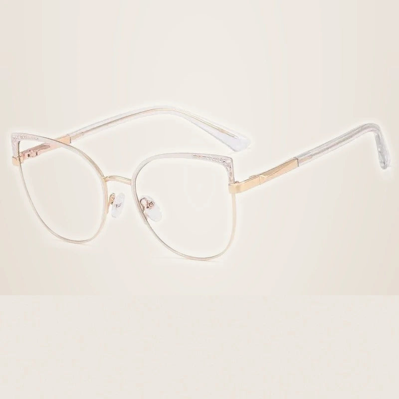 Handoer Women's Full Rim Oval Cat Eye Alloy Eyeglasses 82053 - C2