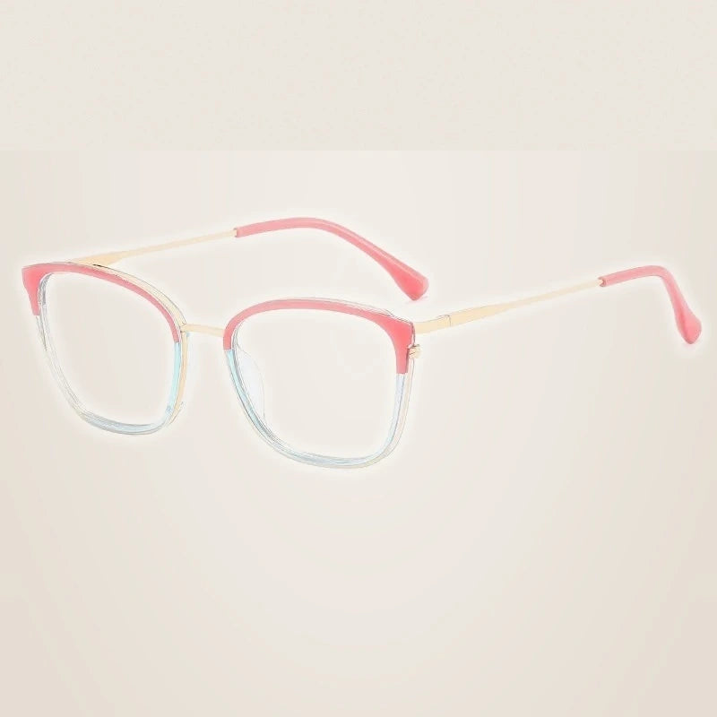 Handoer Women's Full Rim Square Cat Eye Tr 90 Alloy Eyeglasses 82114 - C3