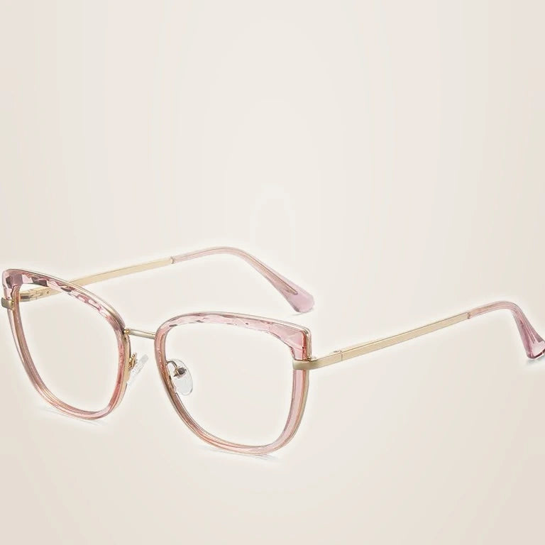 Handoer Women's Full Rim Square Cat Eye Tr 90 Alloy Eyeglasses 95297 - C5