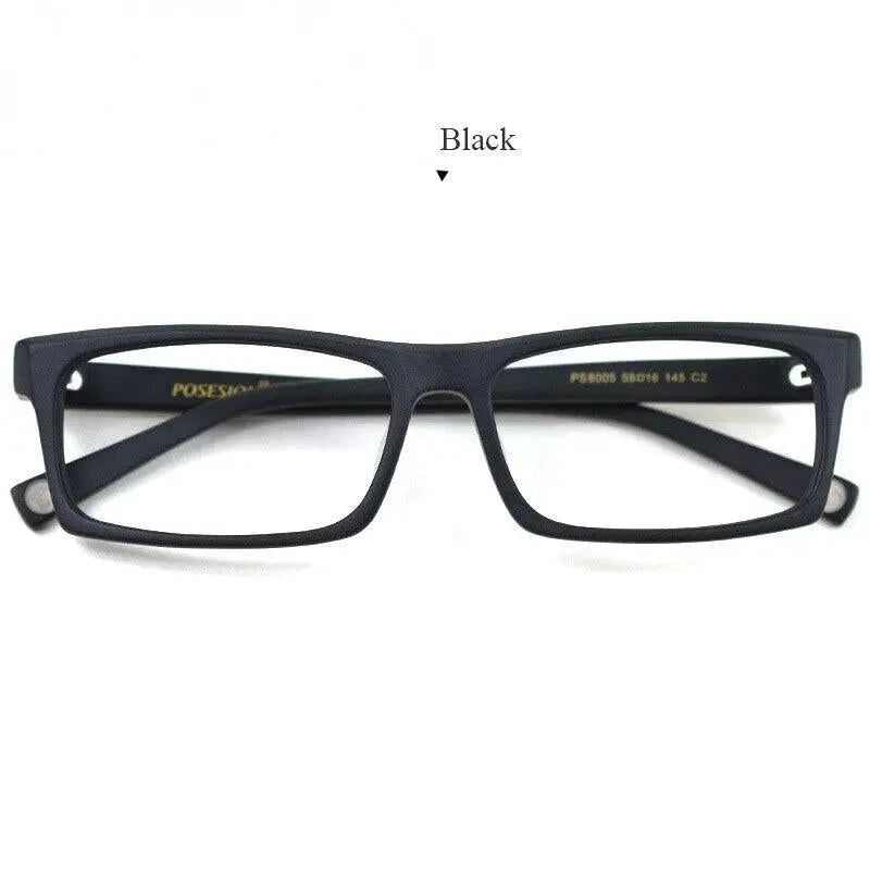 Hdcrafter Men's Full Rim Rectangle Acetate Frame Eyeglasses Ps8005 - Matte Black