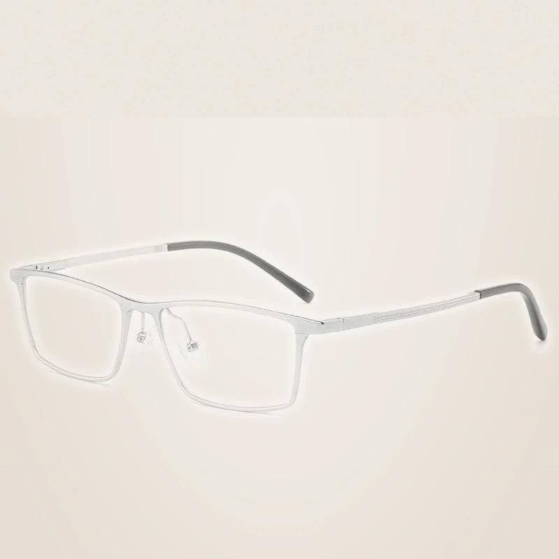 Hdcrafter Men's Full Rim Square Alloy Frame Eyeglasses P6308 - SILVER