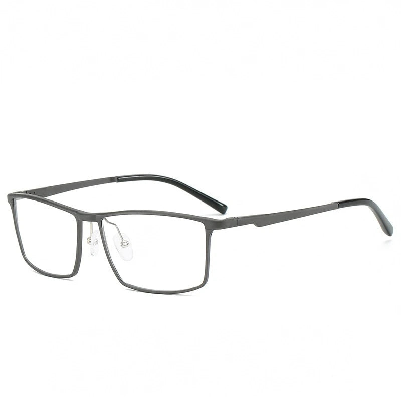 Hdcrafter Men's Full Rim Square Titanium Frame Eyeglasses 6330 - gray