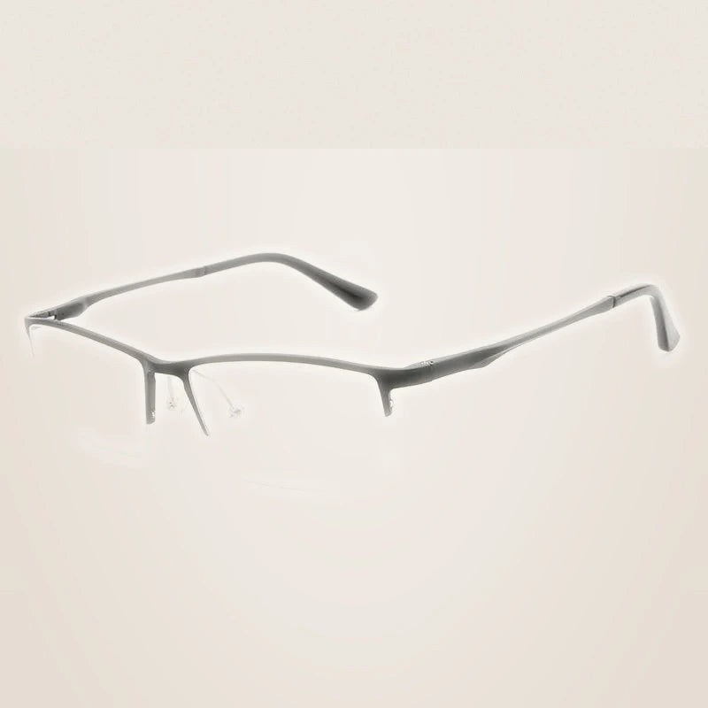 Hdcrafter Men's Semi Rim Rectangular Alloy Frame Eyeglasses Lp6263 - Black