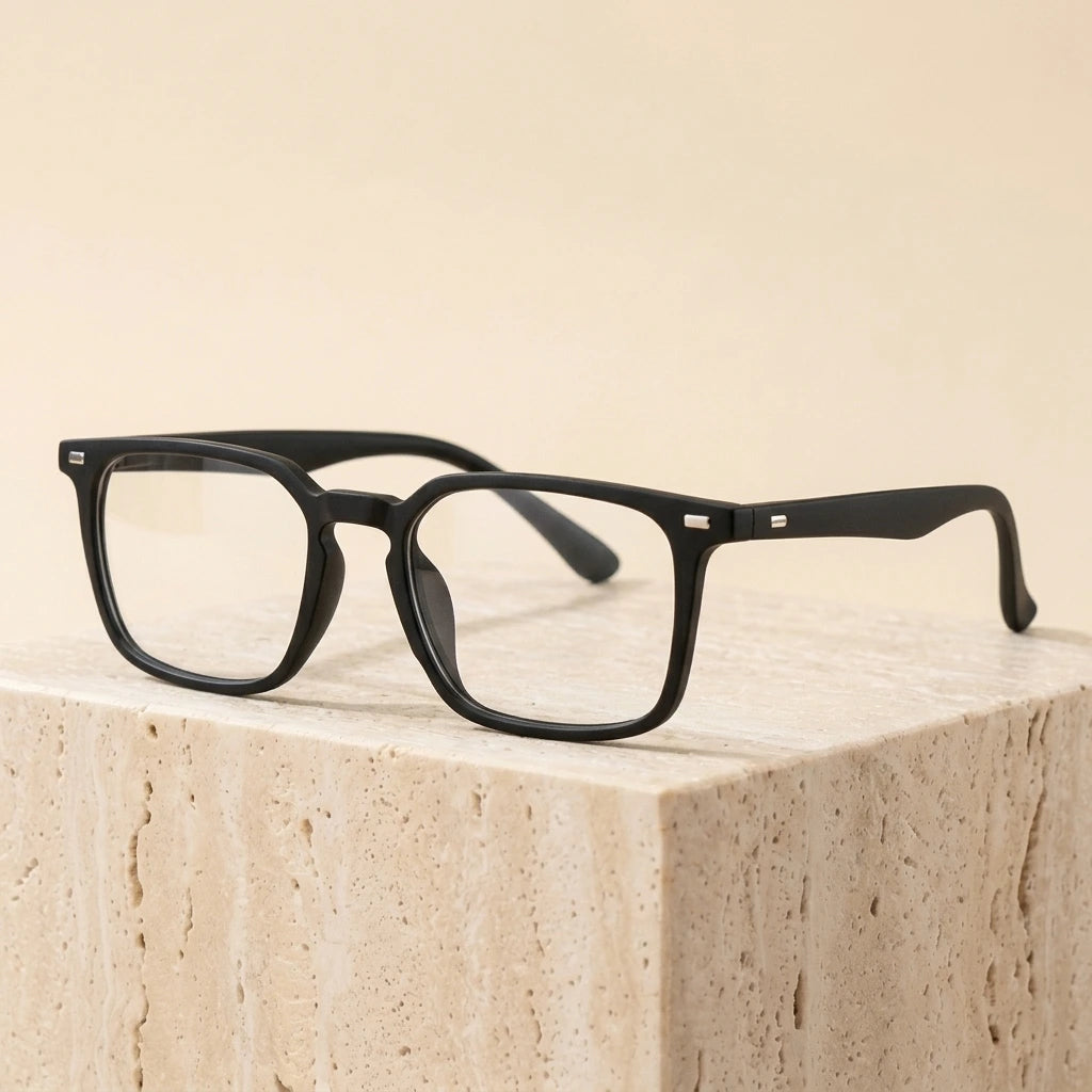 Hdcrafter 999900 Men's Extra-Wide 158mm TR90 Eyeglasses - Matte Black