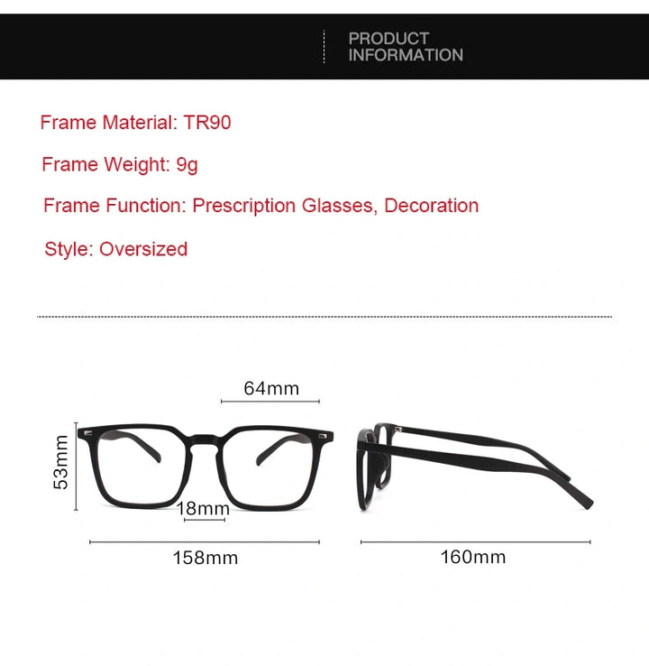 Hdcrafter Eyeglasses 999900 Size Guide (158-64-18-160 mm)