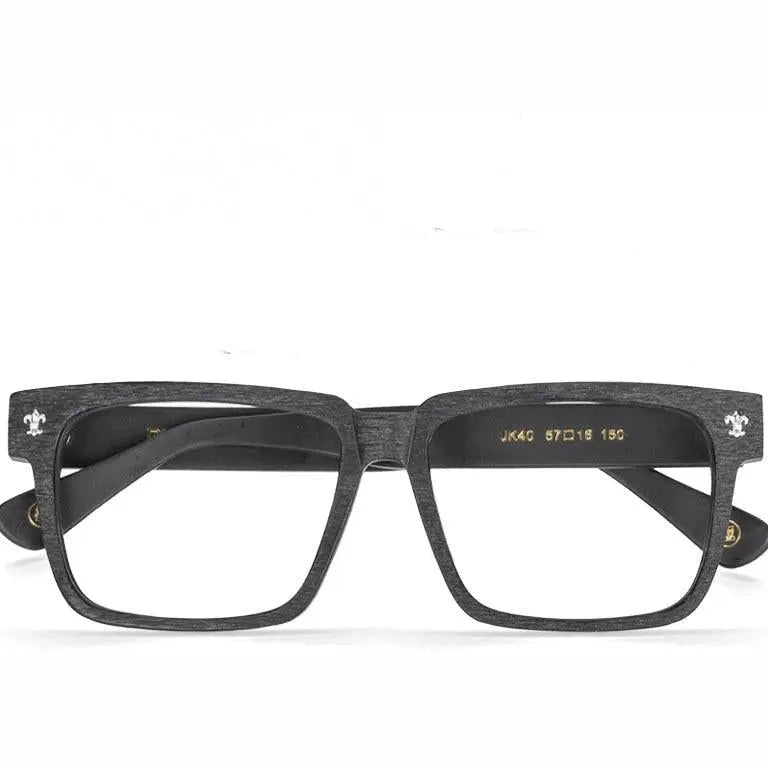Hdcrafter Unisex Full Rim Big 150mm Square Wood Eyeglasses Jk040 - Black