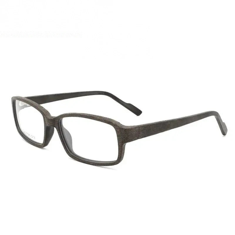 Hdcrafter Unisex Full Rim Eyeglasses Wood Rectangular Ta25596 - Coffee C19