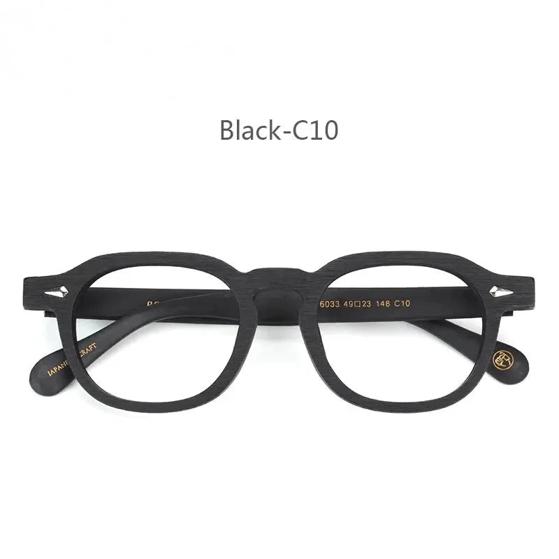 Hdcrafter Unisex Full Rim Flat Top Big Oval Acetate Eyeglasses 698183 - Black-C10