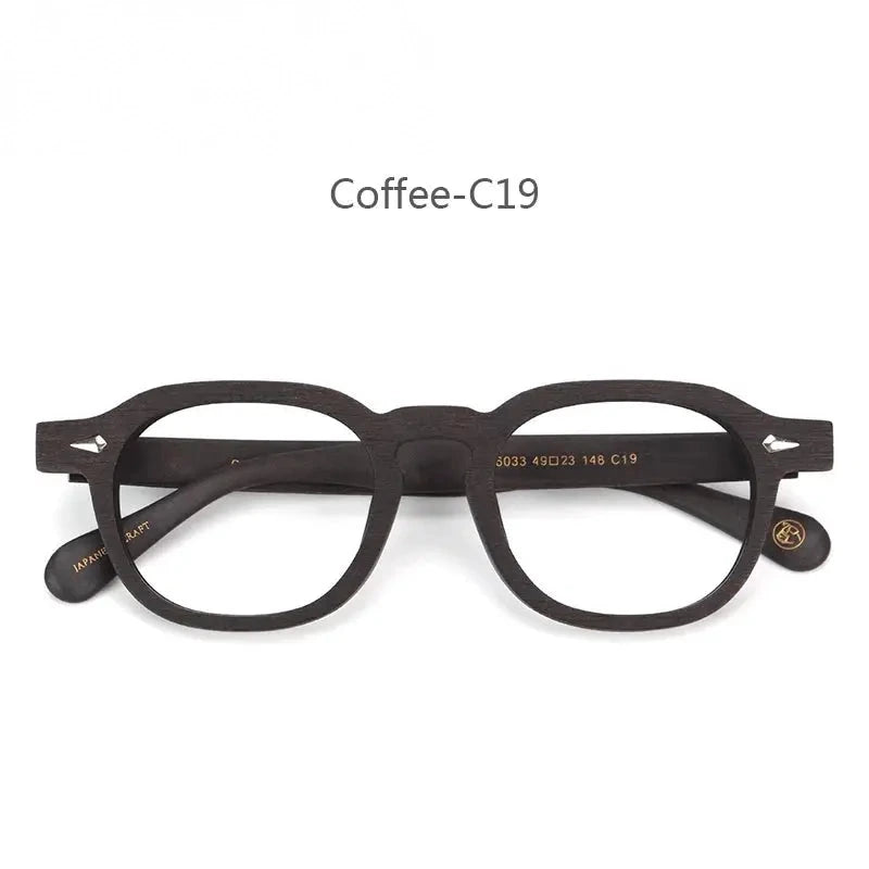 Hdcrafter Unisex Full Rim Flat Top Big Oval Acetate Eyeglasses 698183 - Coffee-C19