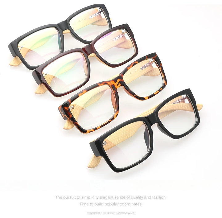 Hdcrafter Unisex Full Rim Oversized Rectangle Wood Eyeglasses 6823 - Size Chart