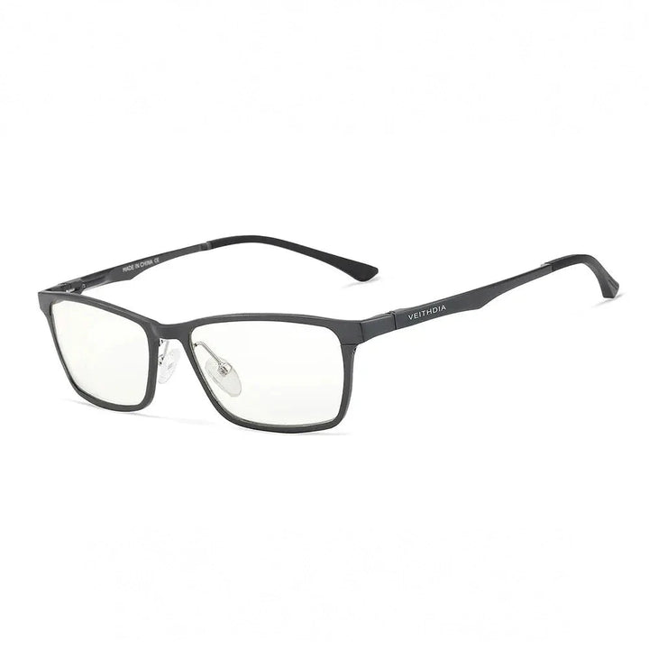 Hdcrafter Unisex Full Rim Rectangle Aluminum Magnesium Alloy Frames 870600 - GRAY