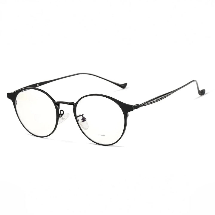 Hdcrafter Unisex Full Rim Round Alloy Frames 800600 - Black