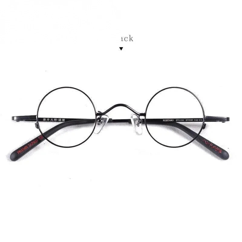 Hdcrafter Unisex Full Rim Round Titanium Alloy Eyeglasses Ft2219 - Black
