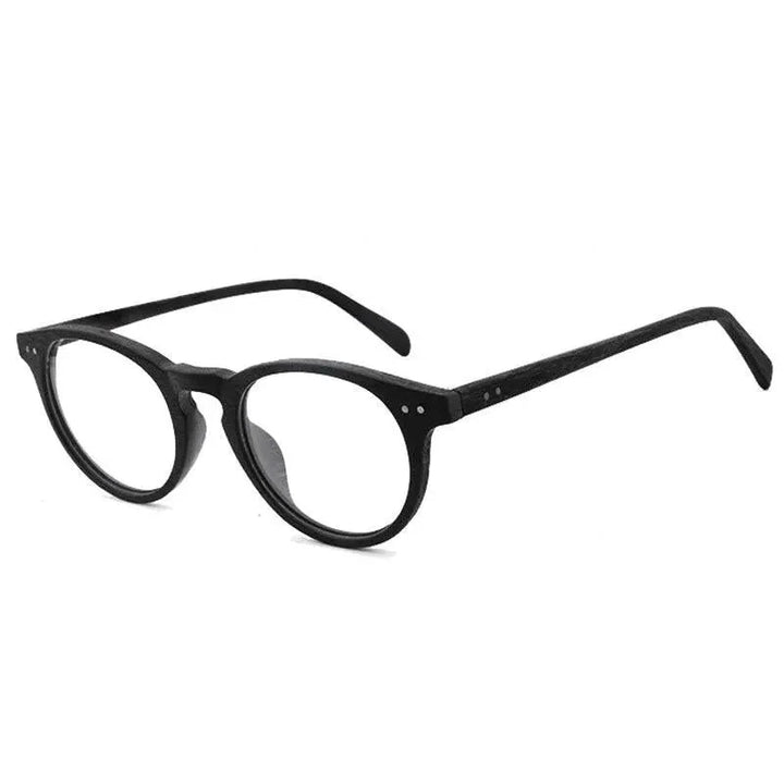 Hdcrafter Unisex Full Rim Round Wood Frame Eyeglasses Lhb030 - Black C10