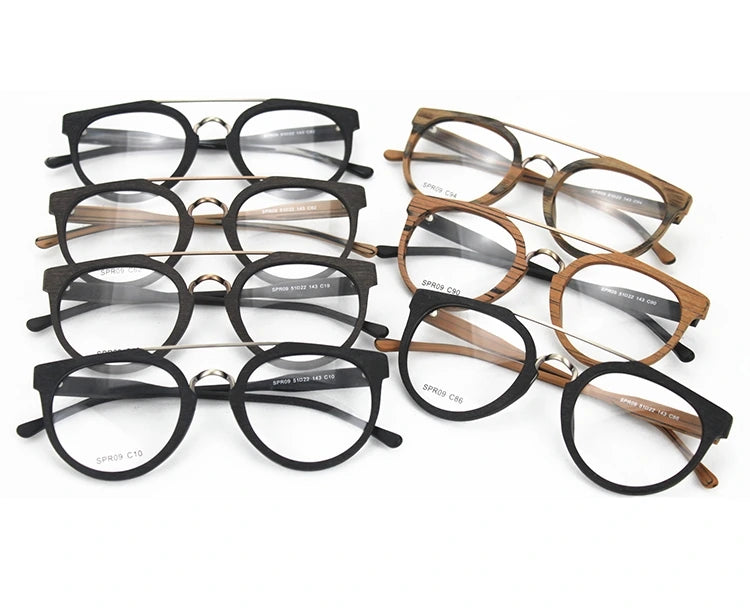 Hdcrafter Unisex Full Rim Round Wood Metal Acetate Double Bridge Frame Eyeglasses Spr09 - Size Chart