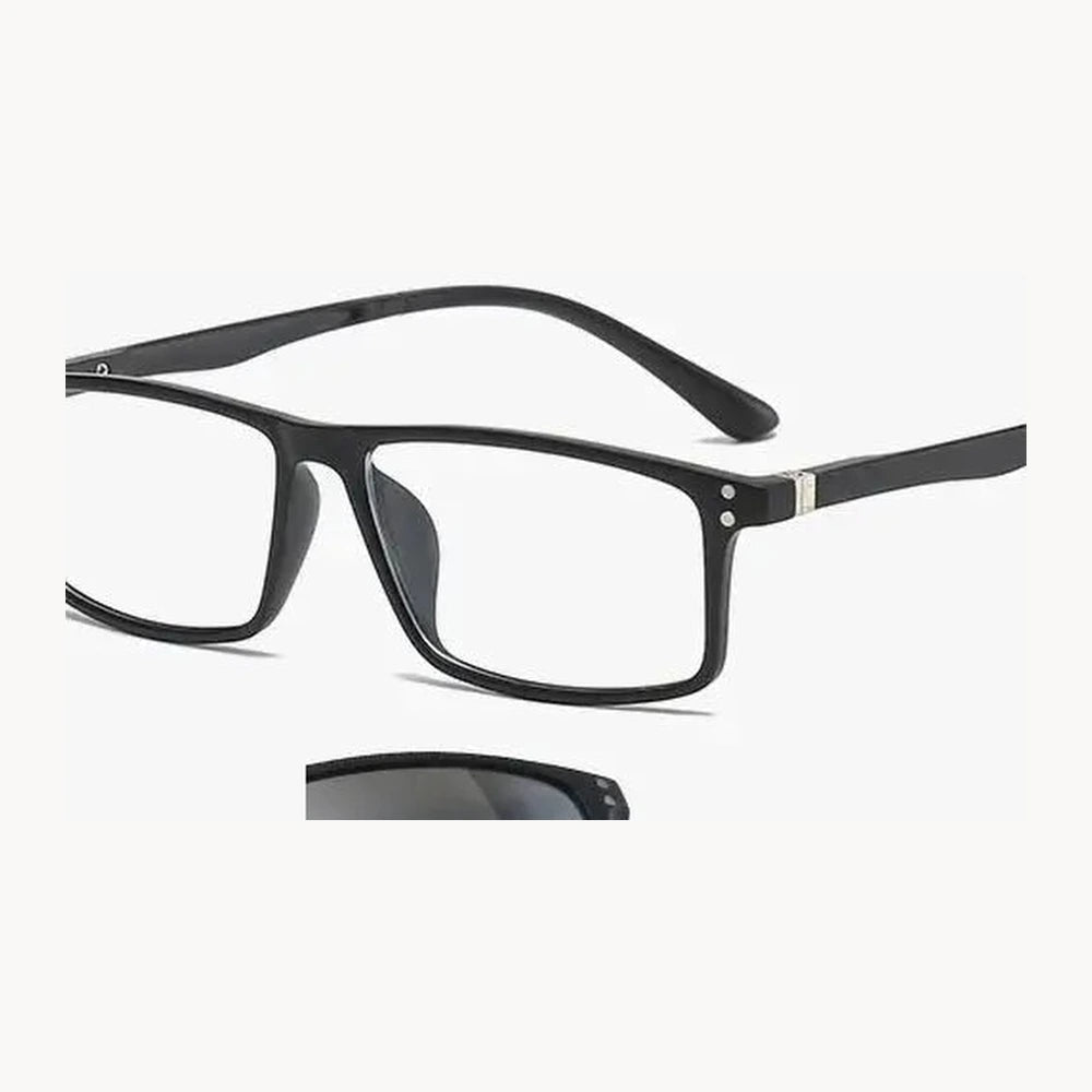 Hdcrafter Unisex Full Rim Square Acetate Frames  With Clip On Sunglasses 515670 - 2353