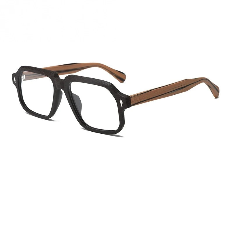 Hdcrafter Unisex Full Rim Square Acetate Frames 818800 - Coffee-Brown-C62