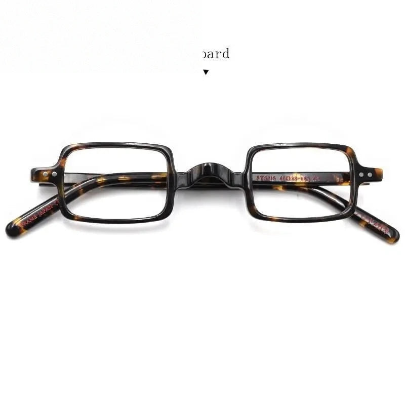 Hdcrafter Unisex Full Rim Square Acetate Wood Frame Eyeglasses Ft6016 - Leopard