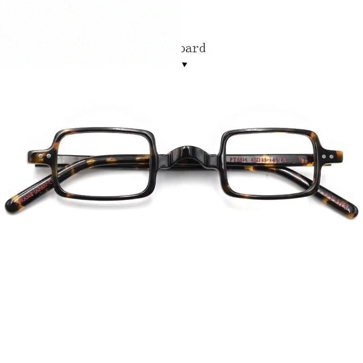 Hdcrafter Unisex Full Rim Square Acetate Wood Frame Eyeglasses Ft6016 - Leopard