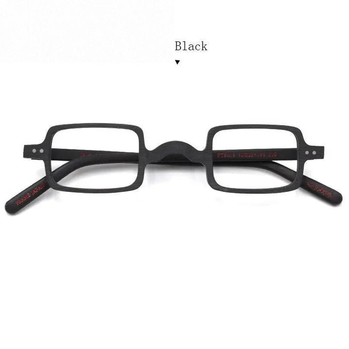Hdcrafter Unisex Full Rim Square Acetate Wood Frame Eyeglasses Ft6016 - Wood Black