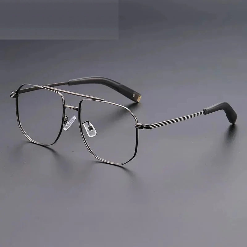 Hdcrafter Unisex Full Rim Square Double Bridge Titanium 942000 - GRAY