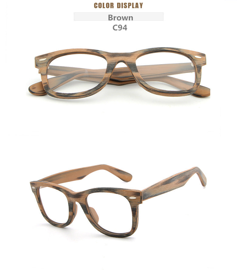 Hdcrafter Unisex Full Rim Square Round Wood Frame Eyeglasses Lhb031 - CoffeeBrownC62