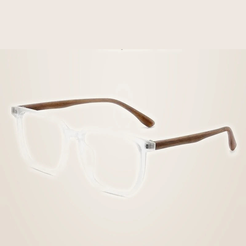 Hdcrafter Unisex Full Rim Square Tr 90 Acetate Eyeglasses 752323 - Transparent-White