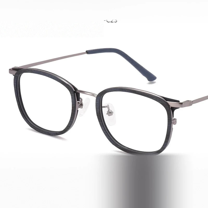 Hdcrafter Women's Full Rim Square Acetate Titanium Frames 809500 - Blue-C23
