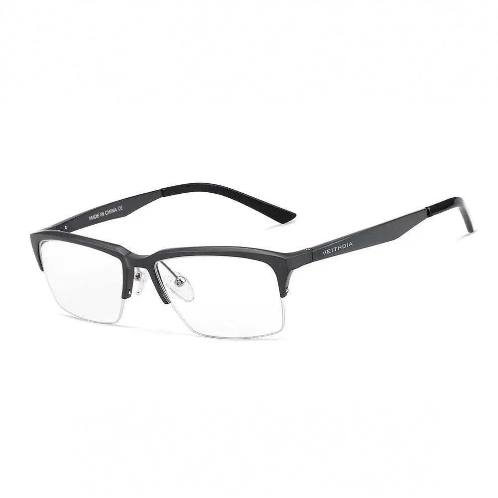 Hdcrafter Women's Semi Rim Rectangle Aluminium Magnesium Alloy Frames 872700 - GRAY