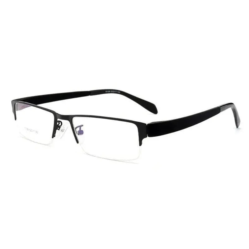 Hotochki Men's Full Rim IP Electroplated Alloy Frame Eyeglasses 1711 - Black Half-Rim