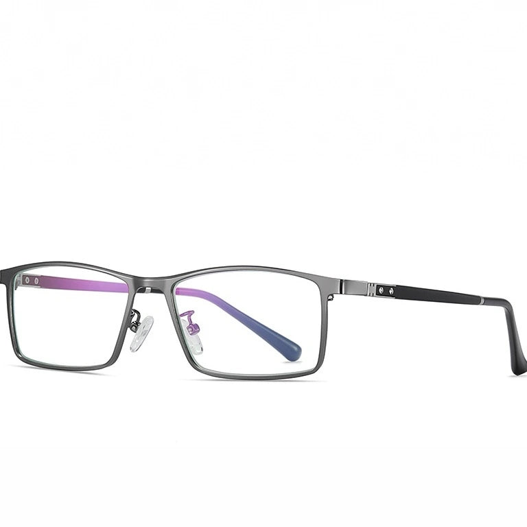 Hotochki Men's Full Rim TR-90 Resin Alloy Frame Eyeglasses T316 - Gun Gray