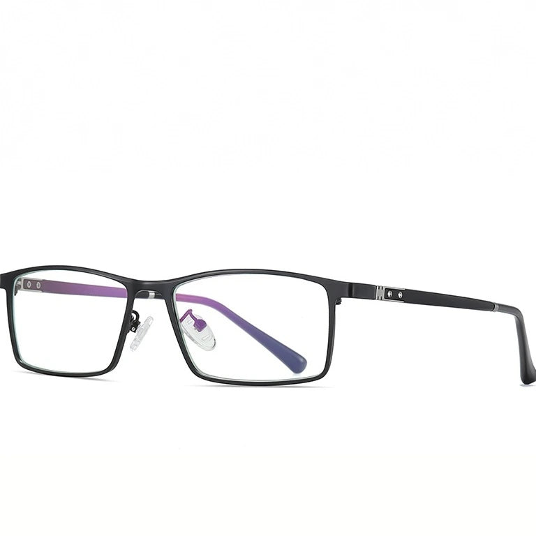 Hotochki Men's Full Rim TR-90 Resin Alloy Frame Eyeglasses T316 - Matte Blcak