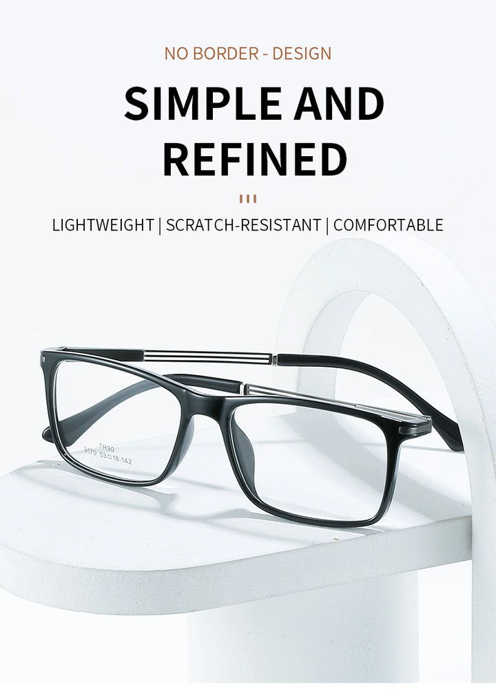 Hotochki Unisex Full Rim Aluminum Magnesium Frame Eyeglasses 9170 - Size Chart