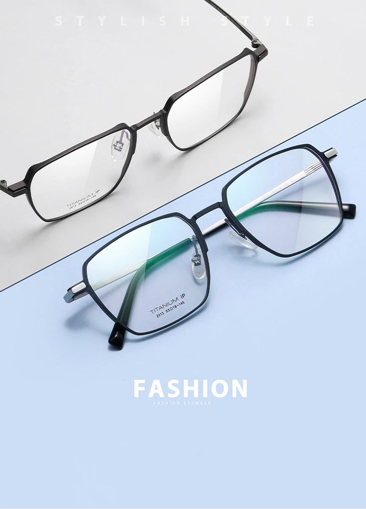 Hotochki Unisex Full Rim Square Titanium Frames 201300 - Size Chart