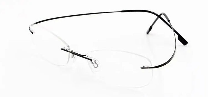 Hotochki Unisex Rimless Memory Titanium Frame Square Eyeglasses 861 - black