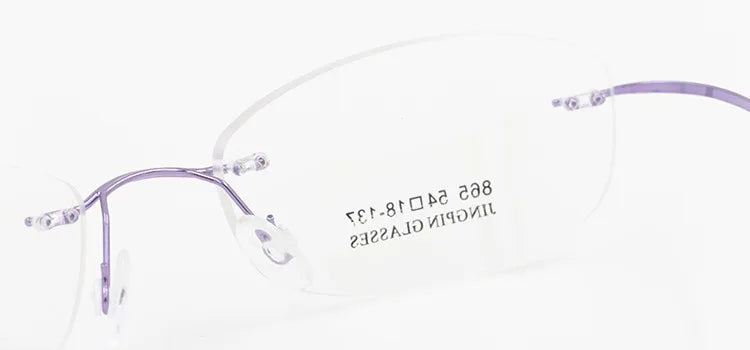 Hotochki Unisex Rimless Memory Titanium Frame Square Eyeglasses 861 - pink