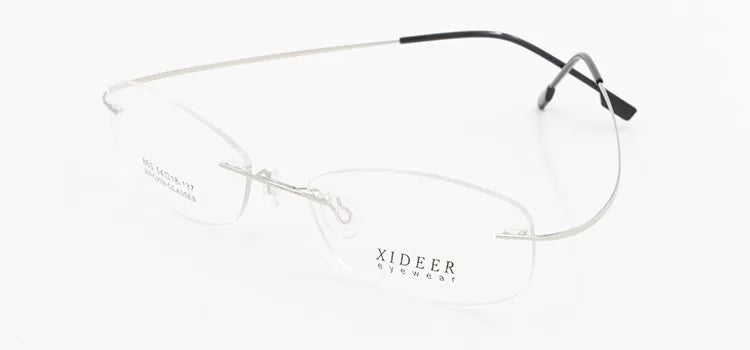 Hotochki Unisex Rimless Memory Titanium Frame Square Eyeglasses 861 - purple