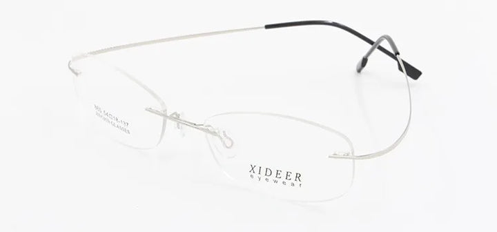Hotochki Unisex Rimless Memory Titanium Frame Square Eyeglasses 861 - purple