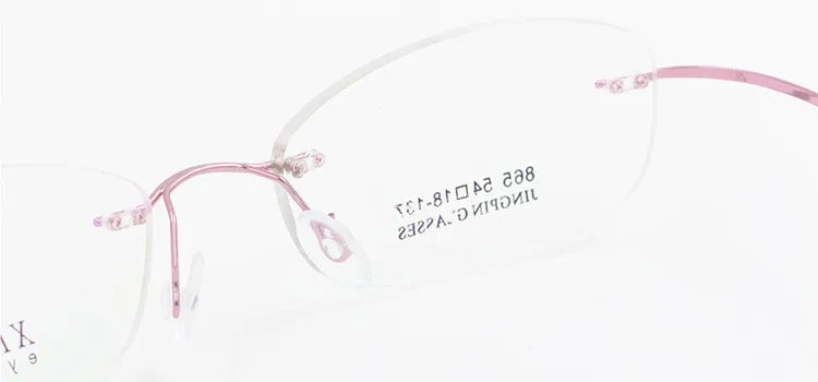 Hotochki Unisex Rimless Memory Titanium Frame Square Eyeglasses 861 - silver