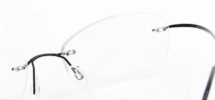 Hotochki Unisex Rimless Memory Titanium Frame Square Eyeglasses 861 - Gold