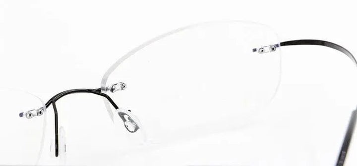 Hotochki Unisex Rimless Memory Titanium Frame Square Eyeglasses 861 - Gold