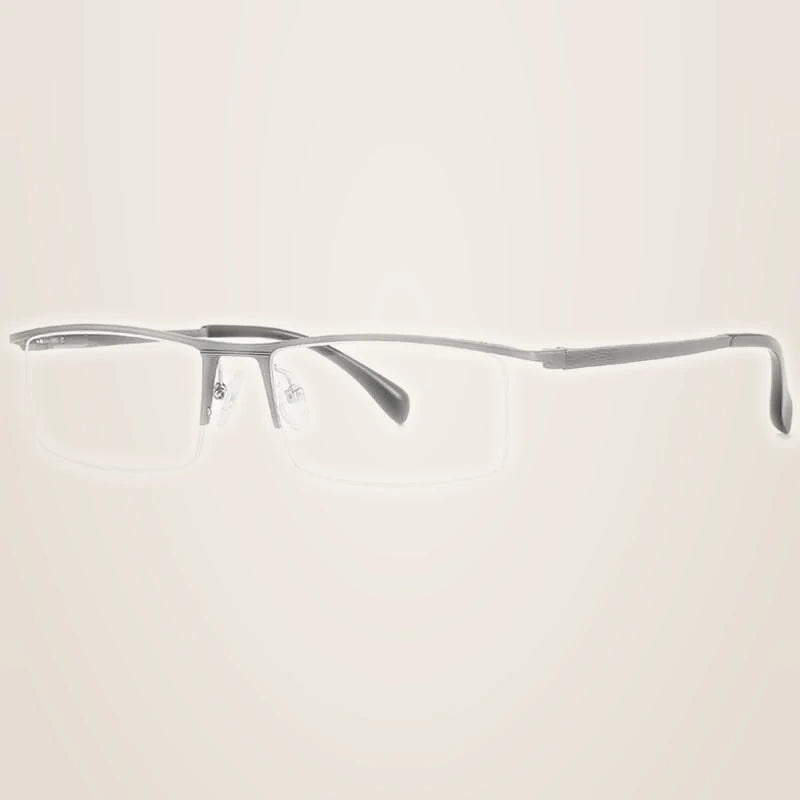 Hotochki Unisex Semi Rim Aluminum Magnesium Alloy Frame Eyeglasses 6297 - gray