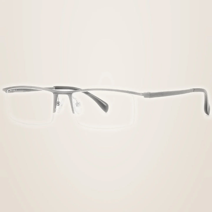 Hotochki Unisex Semi Rim Aluminum Magnesium Alloy Frame Eyeglasses 6297 - gray