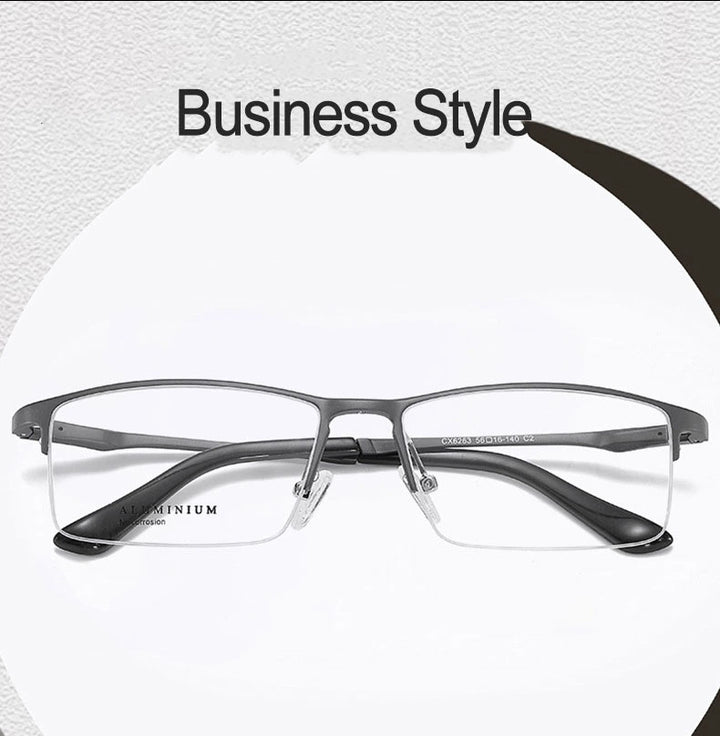 Hotochki Unisex Semi Rim Aluminum Magnesium Alloy Frame Eyeglasses 6297 - Size Chart